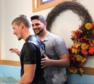A baptism at Fairview Baptist Temple