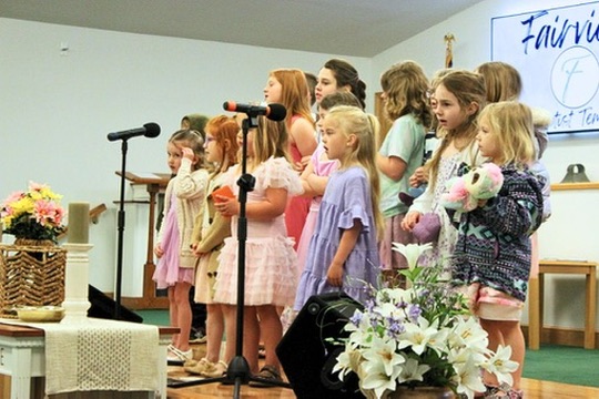 The children’s choir singing at Fairview